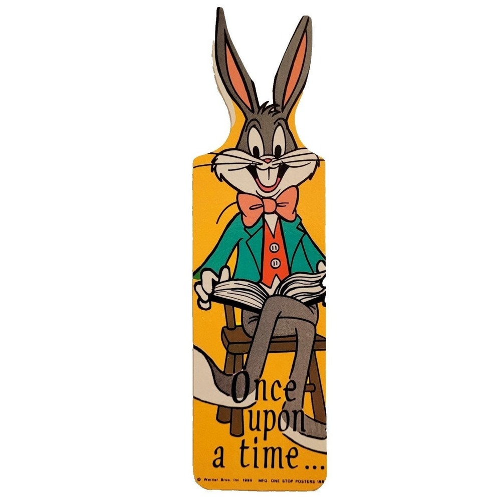 Vintage 80s Bugs Bunny Bookmark, old Looney Tunes, 1980 Warner, One Stop Posters